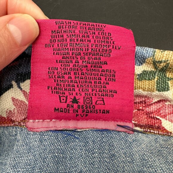 Vintage Blazer Jacket Floral Lace 1990s Carols Denims 1XL Romantic Cottagecore - Picture 5 of 10